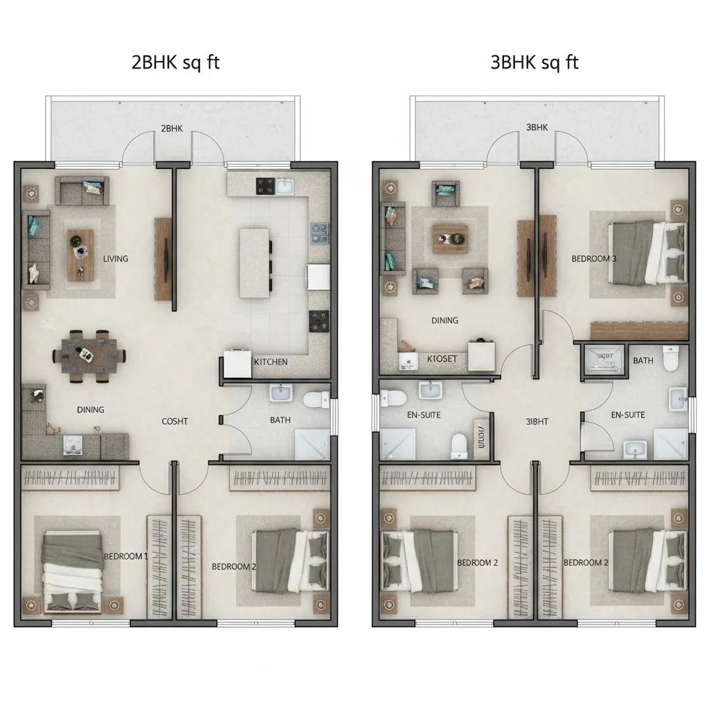 2 BHK vs 3 BHK in Noida Extension: Which Flat Should You Buy in 2026?